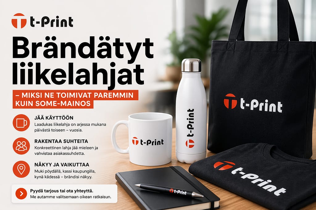 Brändätyt liikelahjat — miksi ne toimivat paremmin kuin some-mainos